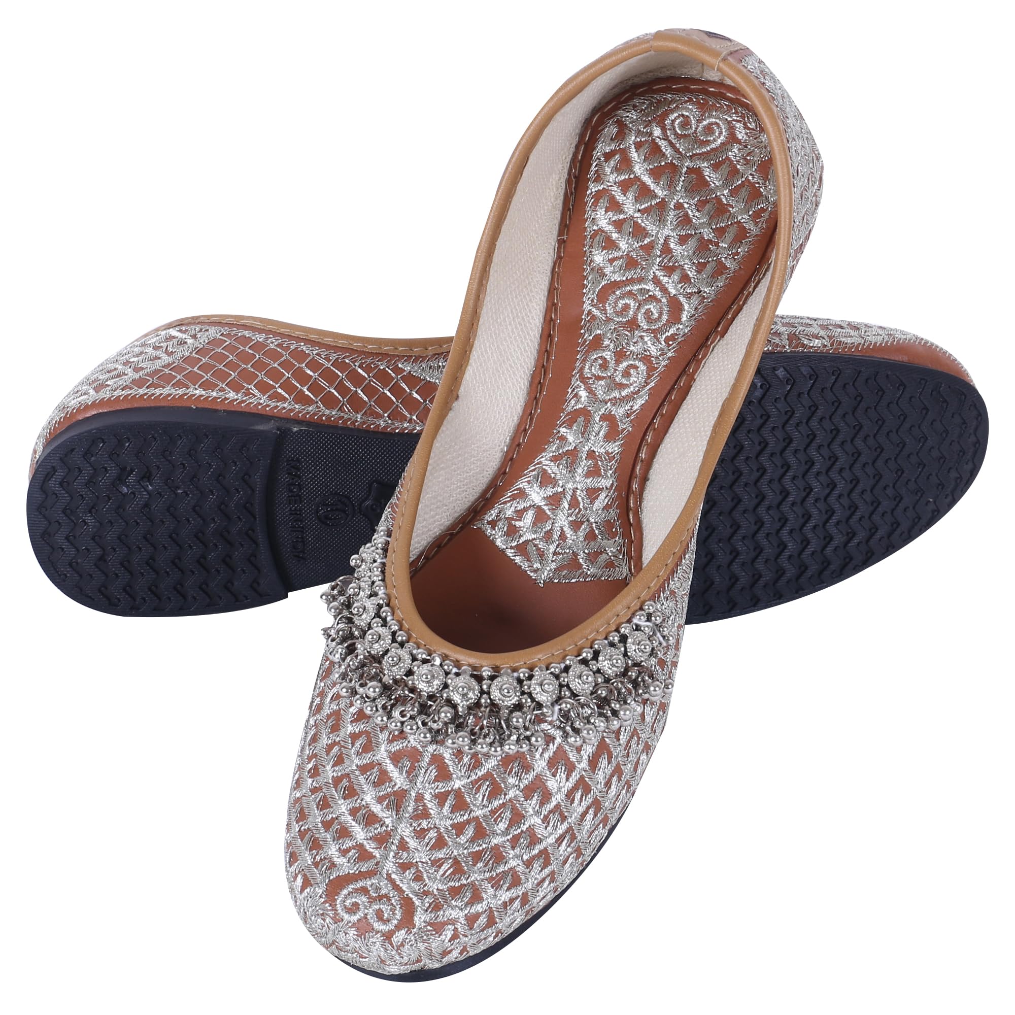 dfr Women Rajasthani Embroidered with Payal Punjabi Mojari's Jutti Shoe-picture-32