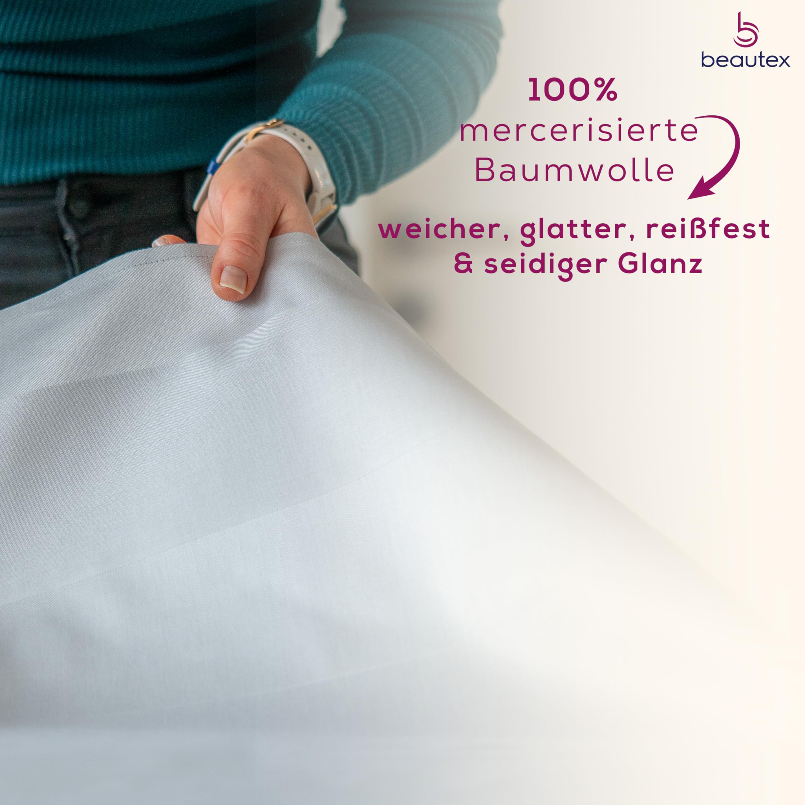 BEAUTEX Damast Tischdecke 100% Baumwolle, 130x220, Silber, Gastronomie