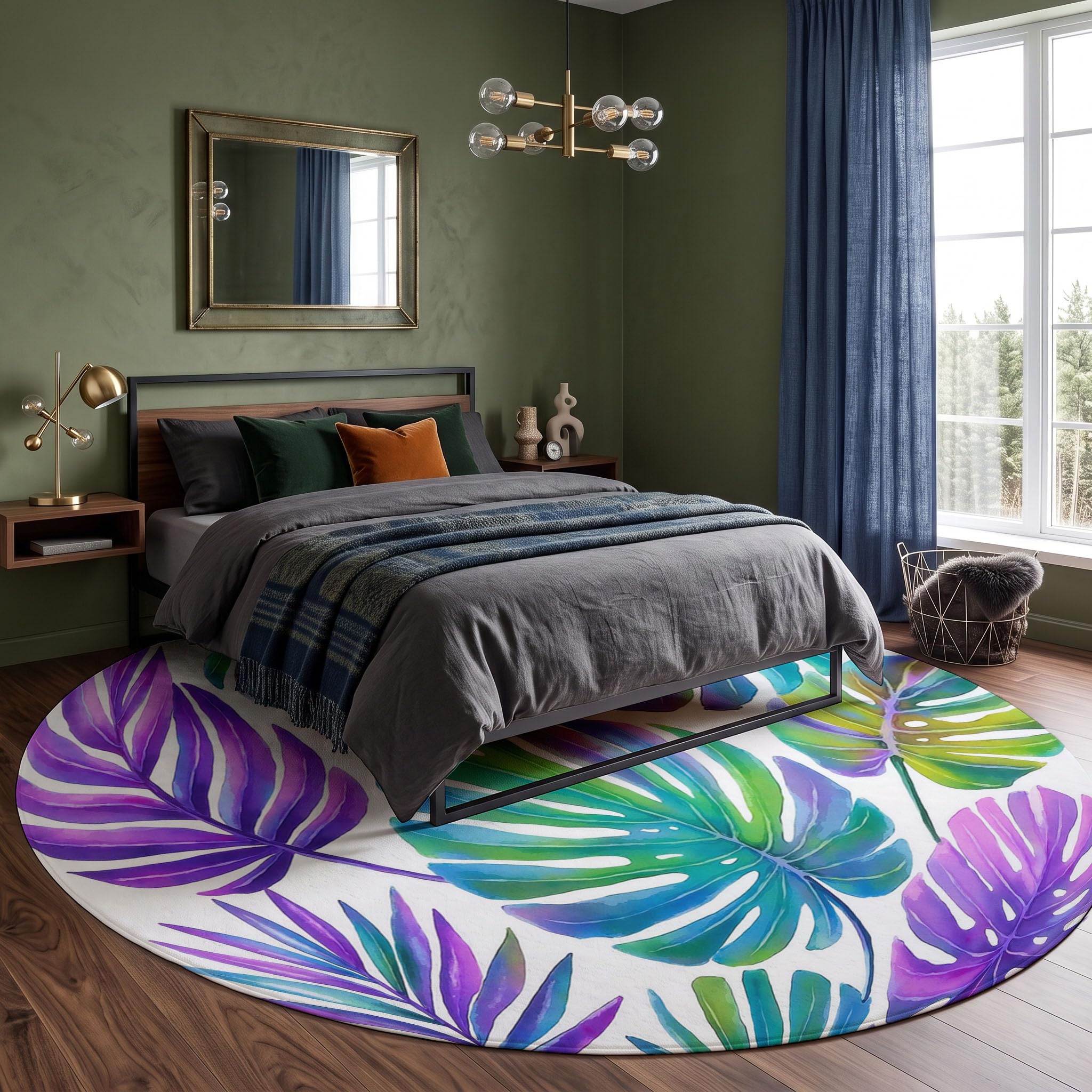 Tapis Style Aquarelle Onirique Rond 160cm