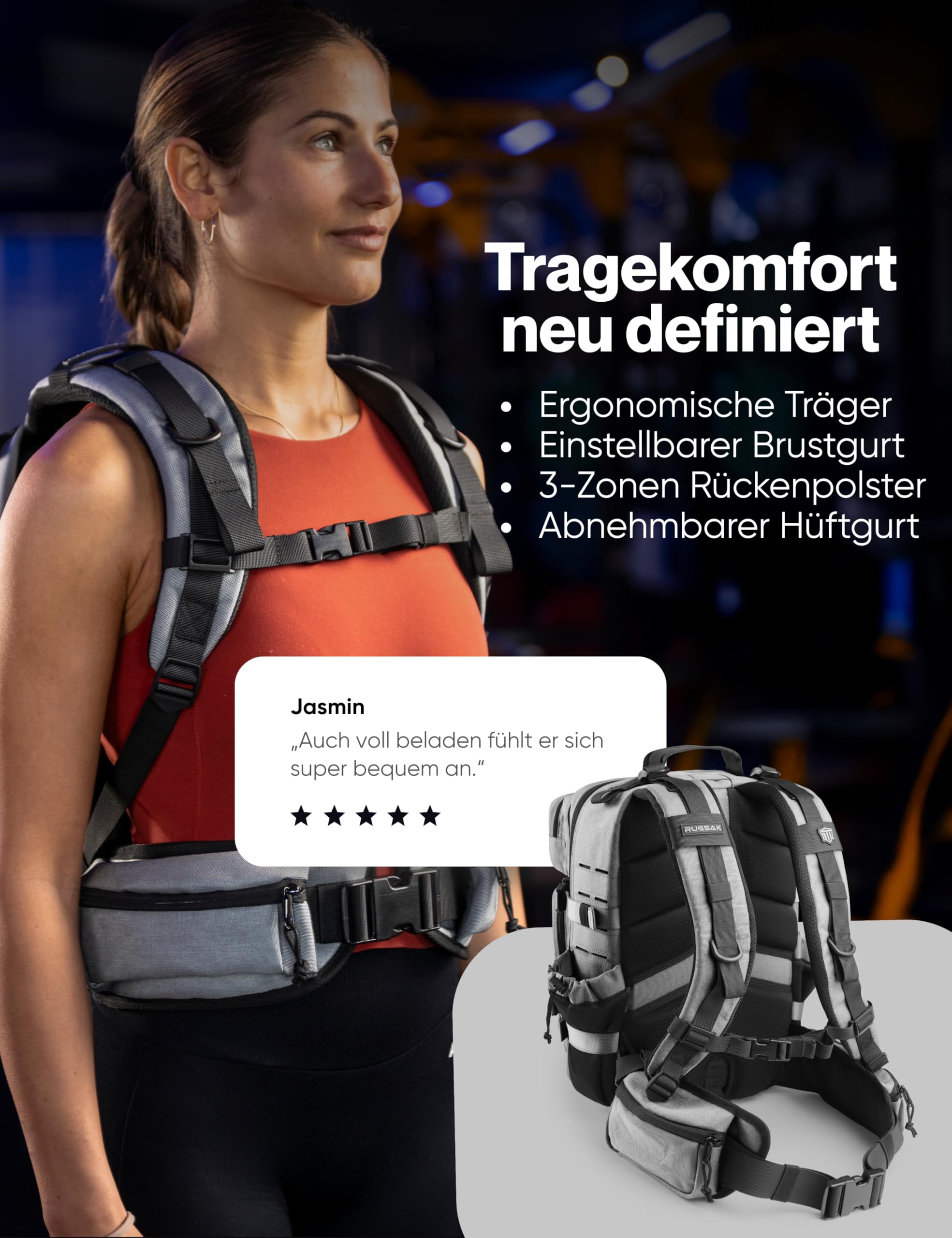 RUGSAK ALPHA Go | Taktischer Rucksack [15-25L] Wasserdicht & EXTREM Robust | Militär Survival Backpack | für Outdoor Arbeit Wandern Camping und Gym | Molle Reiserucksack Herren & Damen