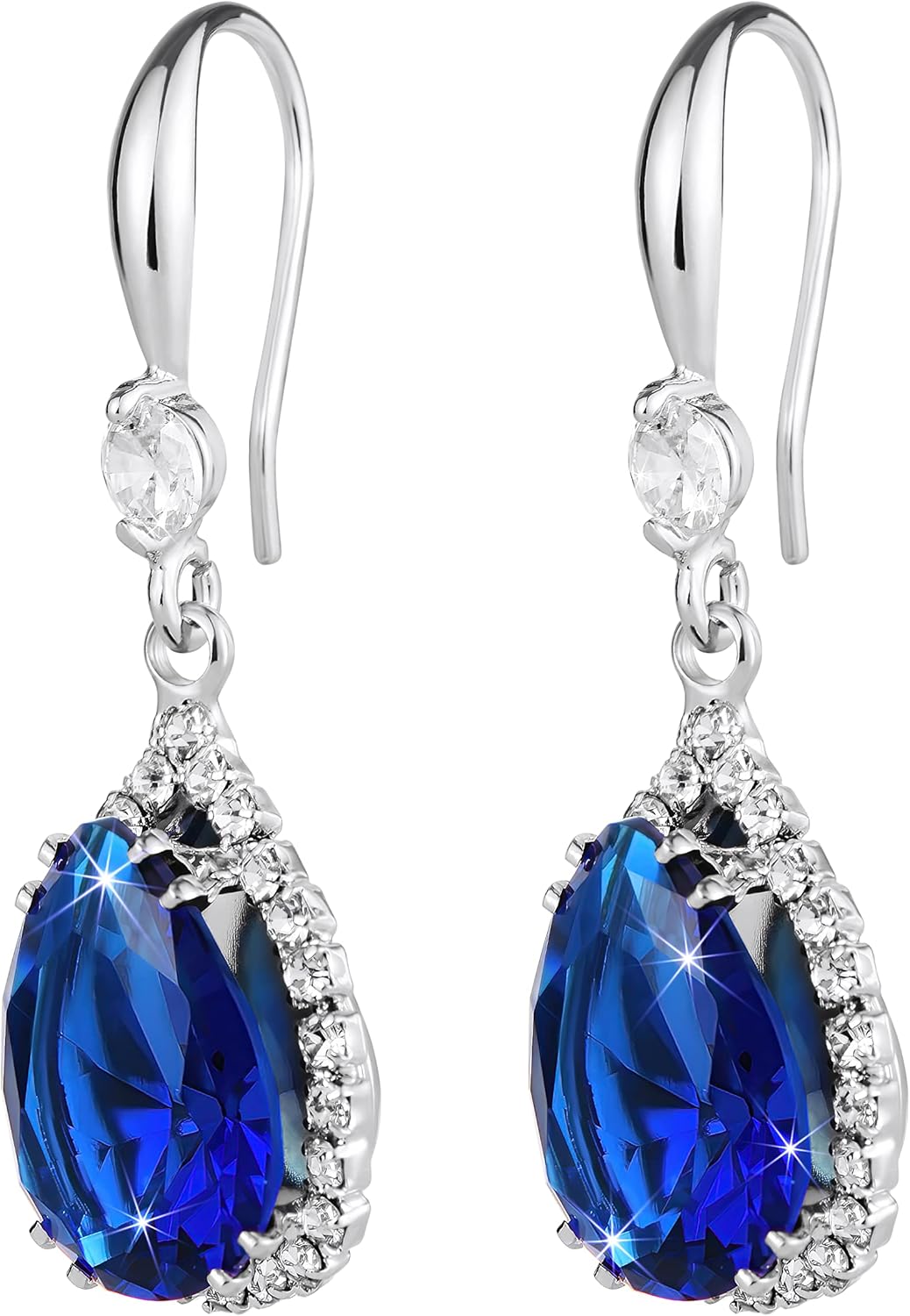 Linawe Imitation Diamond Dangle Earrings for Women Trendy, Rhinestone Drop Chandelier Earrings, Teardrop Crystal Cubic Zirconia Wedding Jewelry Set, 14K Gold/Rose Gold/Silver Tone - Image 5