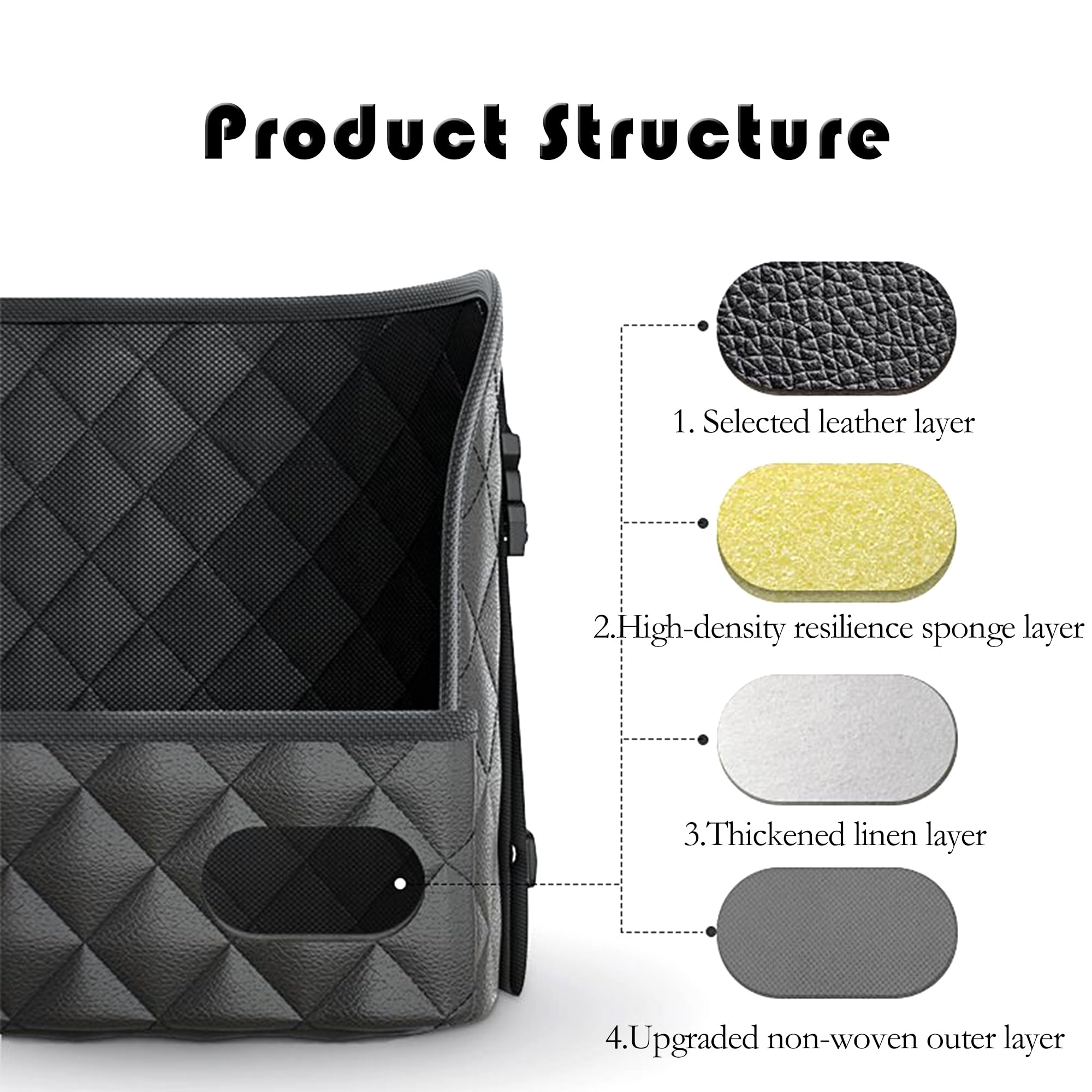 OHYER Auto Aufbewahrungsnetz Leder - Organizer Für Vordersitze