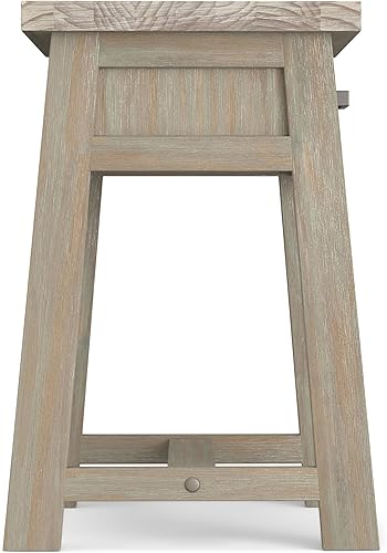 Miniatura 12 de SIMPLIHOME Sawhorse - Mesita de noche de madera maciza de 24 pulgadas de ancho, moderna, industrial, color gris envejecido, para sala de estar y
