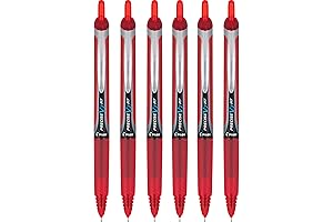 Precise V7 RT Retractable Rolling Ball Pens - Red Ink, 6-Pack