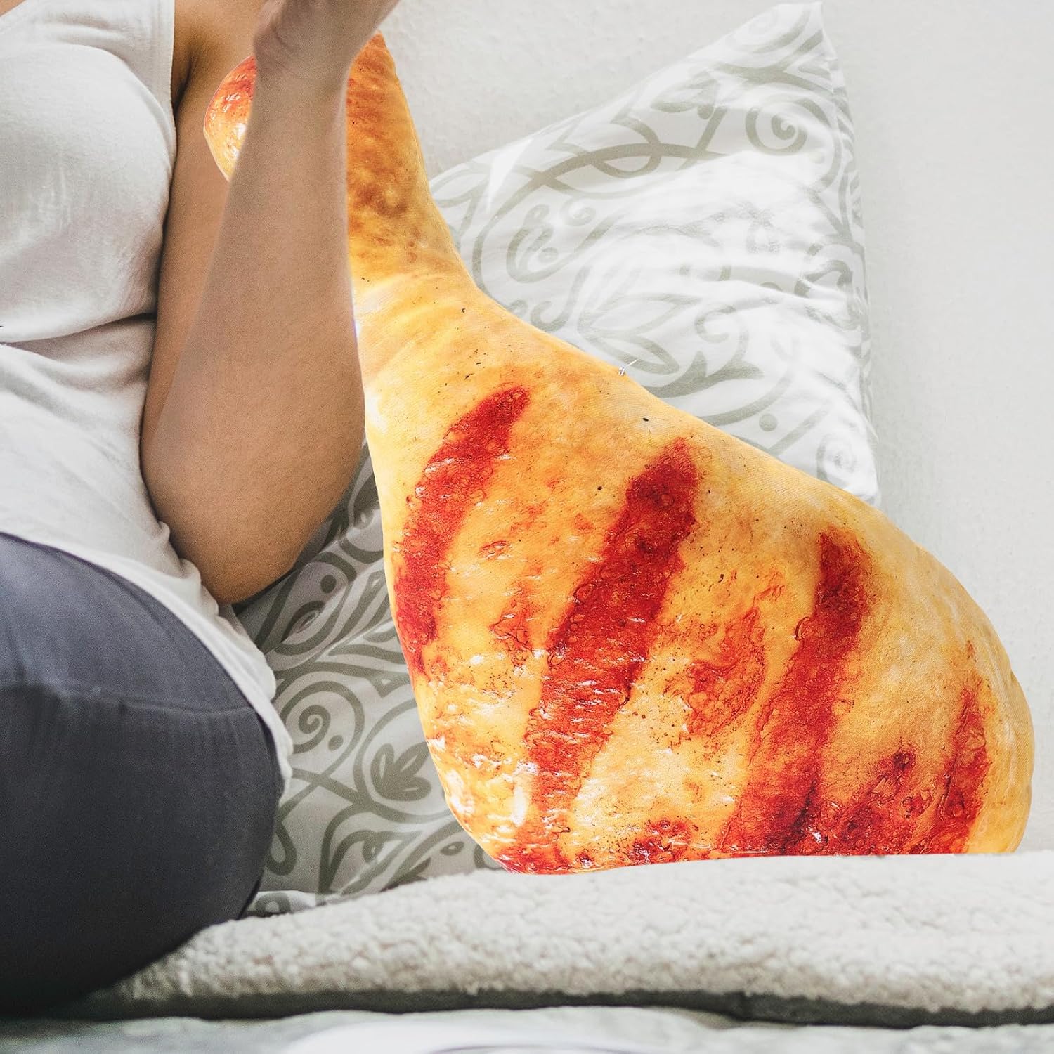 Realistic Chicken Leg Plush Pillow, Soft Stuffed Turkey Leg Body Pillow with Comfortable Pp Cotton Filling, Cute Cartoon Design for Home Decor and Bed Use, Stress Relief Cushion