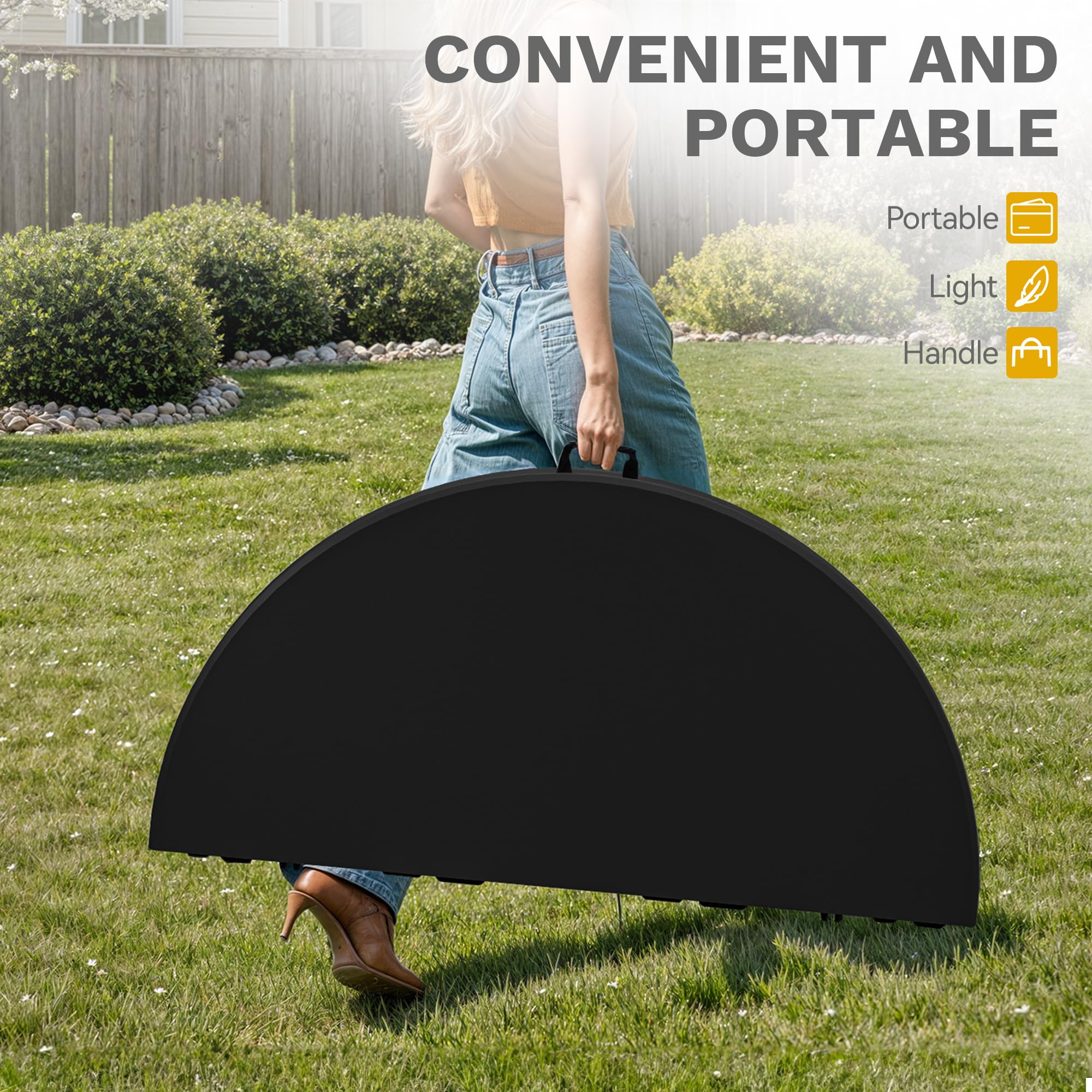 DWVO Tavolo rotondo pieghevole da 122 cm, tavolo da picnic per esterni resistente