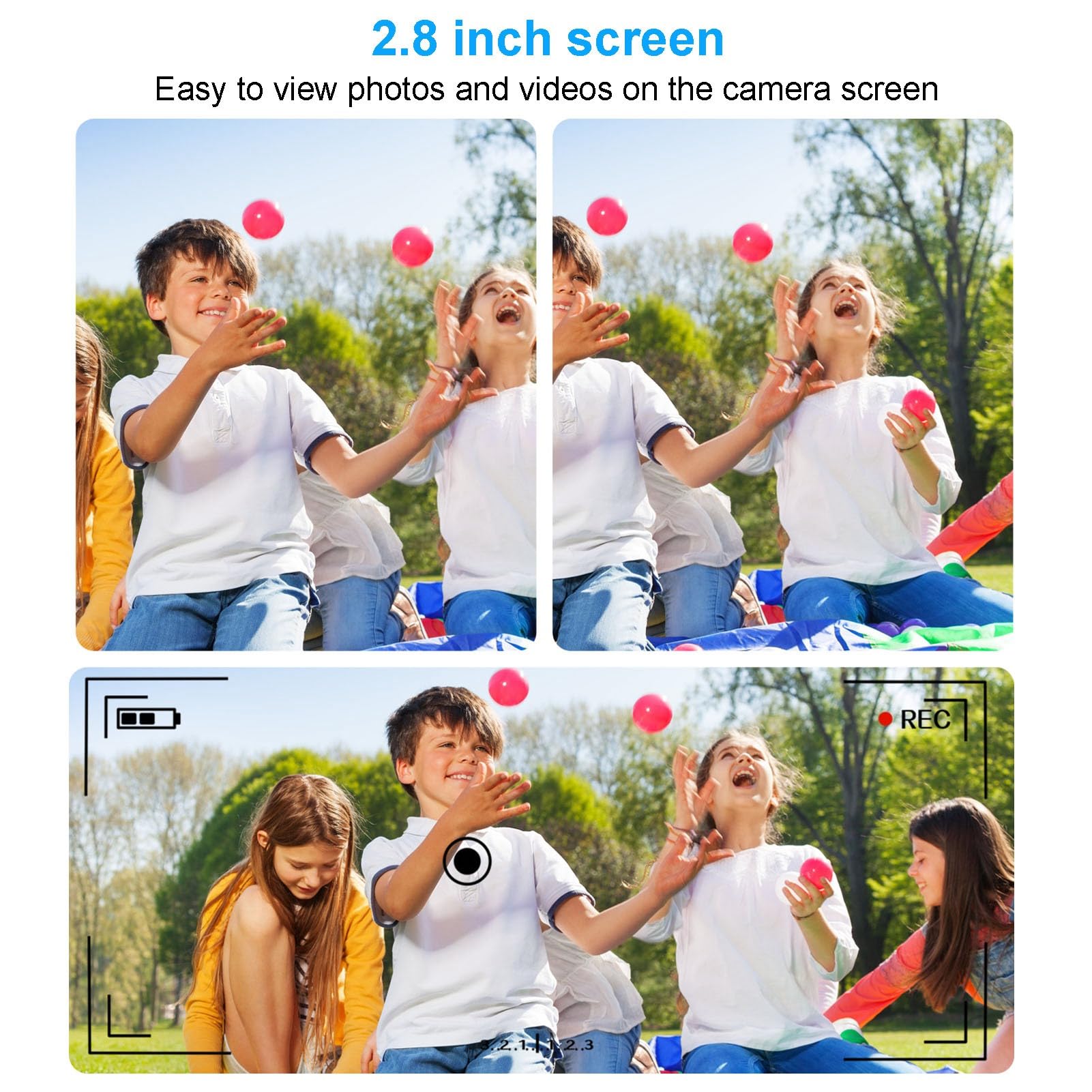 Bewinner Camera Digitale 4K per Fotografia, Fotocamera da Vlogging HD da 64 MP con Schermata da 2,8 ", Zoom Digitale 20x, Videocamere AutoFocus per Principianti (32GB)