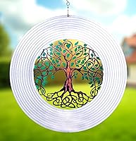 Vista 20 de ISEO Molinillo de viento de corazón plateado para patio y jardín, decoración colgante al aire libre, decoraciones de porche y patio, resistente a