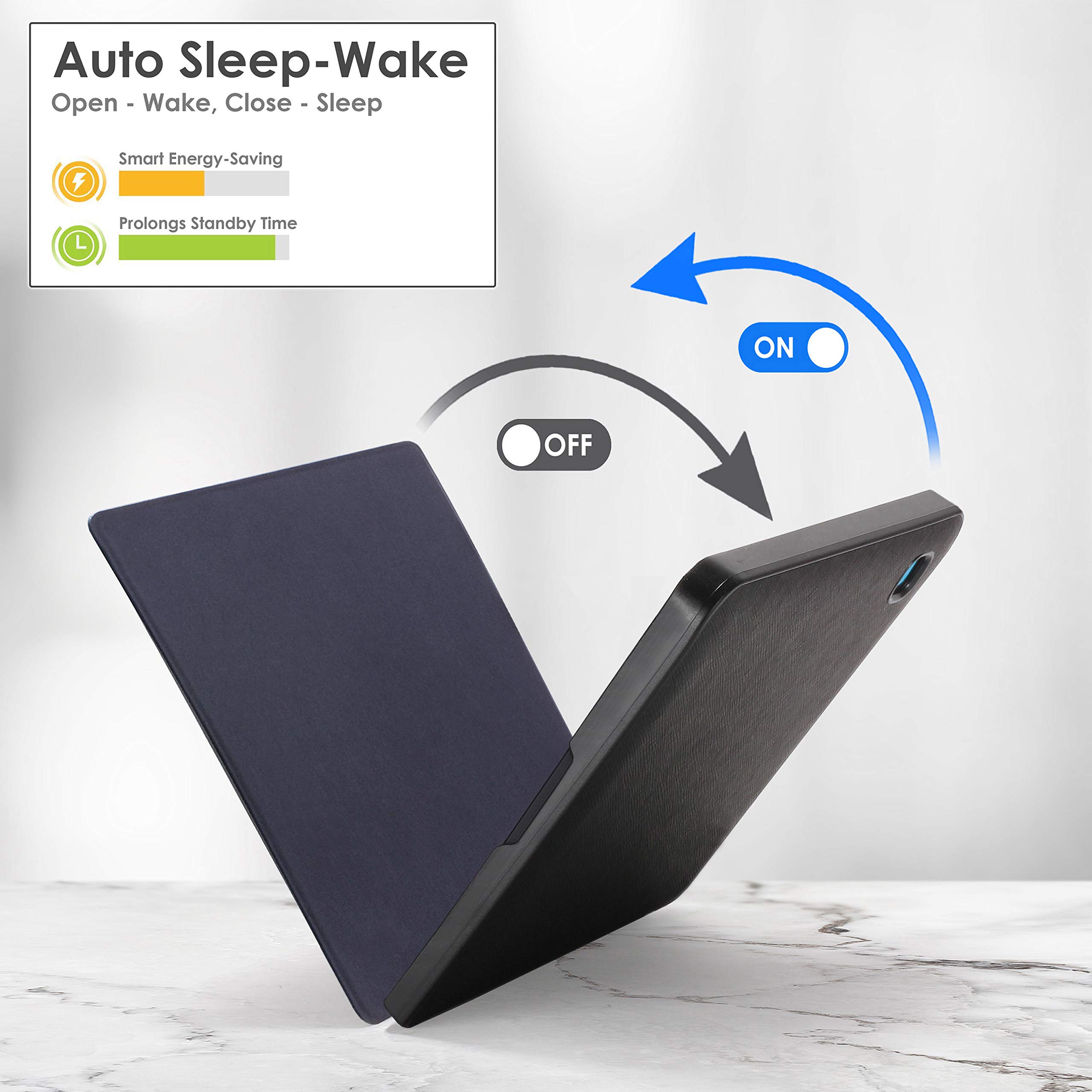 Forefront Cases Funda para Kobo Aura Edition 2 (Modelo: N236, 2016) - Delgado, Ligera y Protectora Funda para Kobo Aura Edition 2 (6") - Smart Auto Sueño Estela Función (Carcasa) - Negro - 2