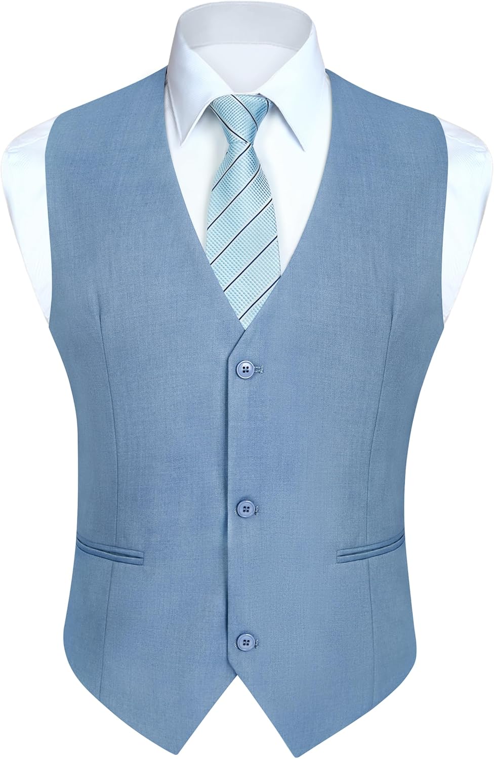 HISDERN Mens Suit Vest Business Casual Dress Waistcoat Vest Solid Color Formal Wedding Vests for Suits or Tuxedo