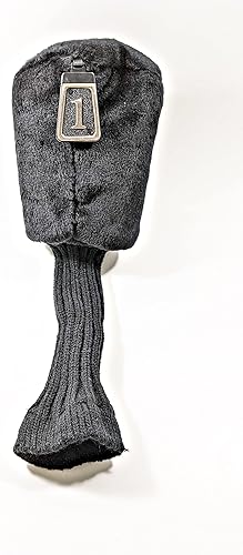 Cubierta para la cabeza del club de golf para conductor, apto para hasta 460 cc, cuello largo, color negro