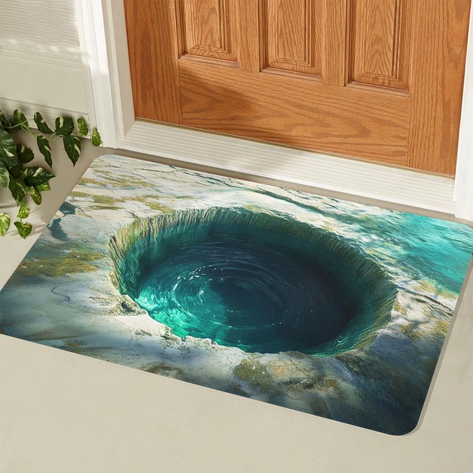 3D Hole Rug, Rugs That Look like a Hole, Trap 3D Rugs Optical Illusion Bottomless Non-slip Doormat, Optical Illusion Rug for Door Entrance, Bathroom, Stairs, Playroom, Living Room (A6,30*40cm)