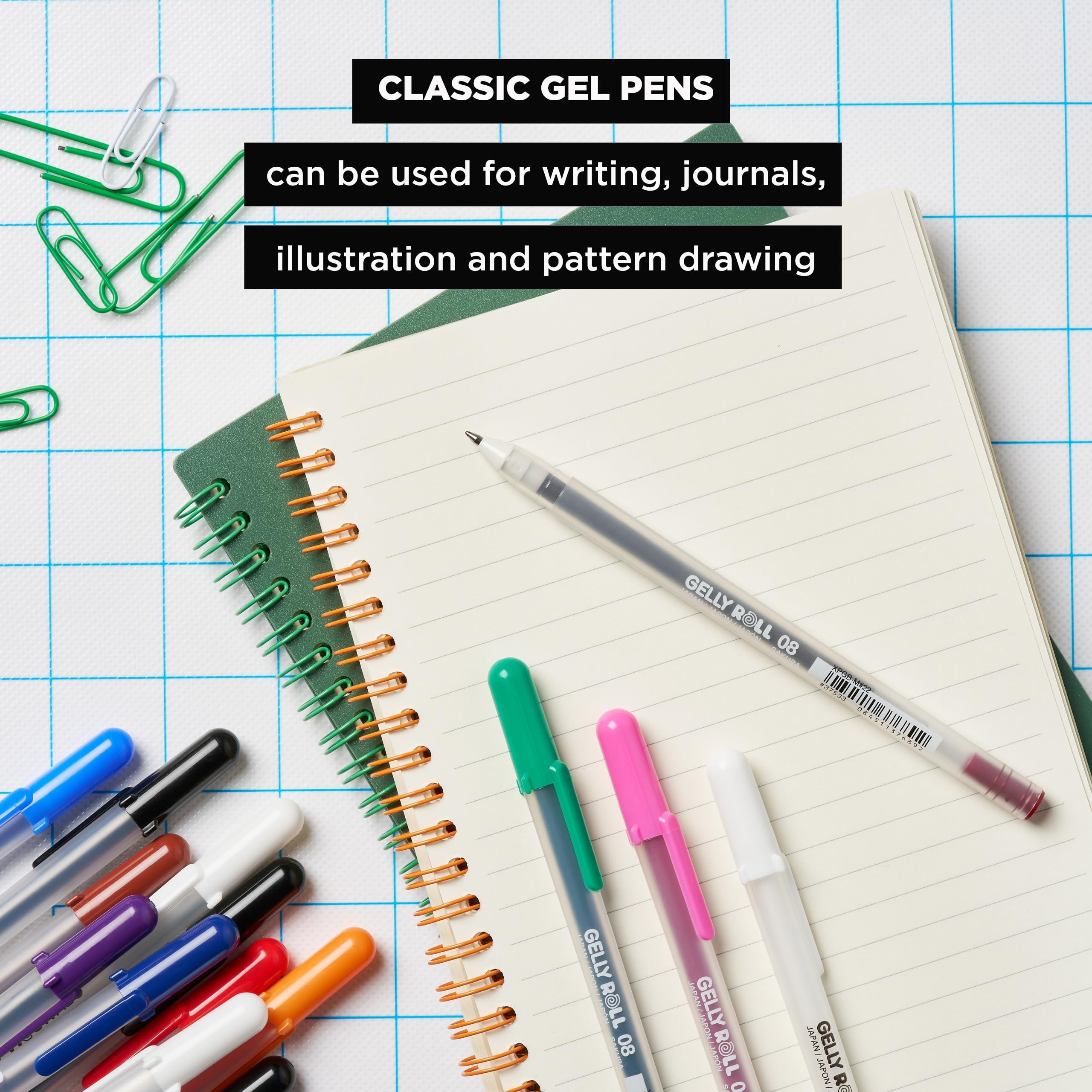 Sakura Gelly Roll Stylos Pointe Fine 5/Pkg-Royal Bleu, Rouge, Violet, Noir et Rose, d'autres, Multicolore