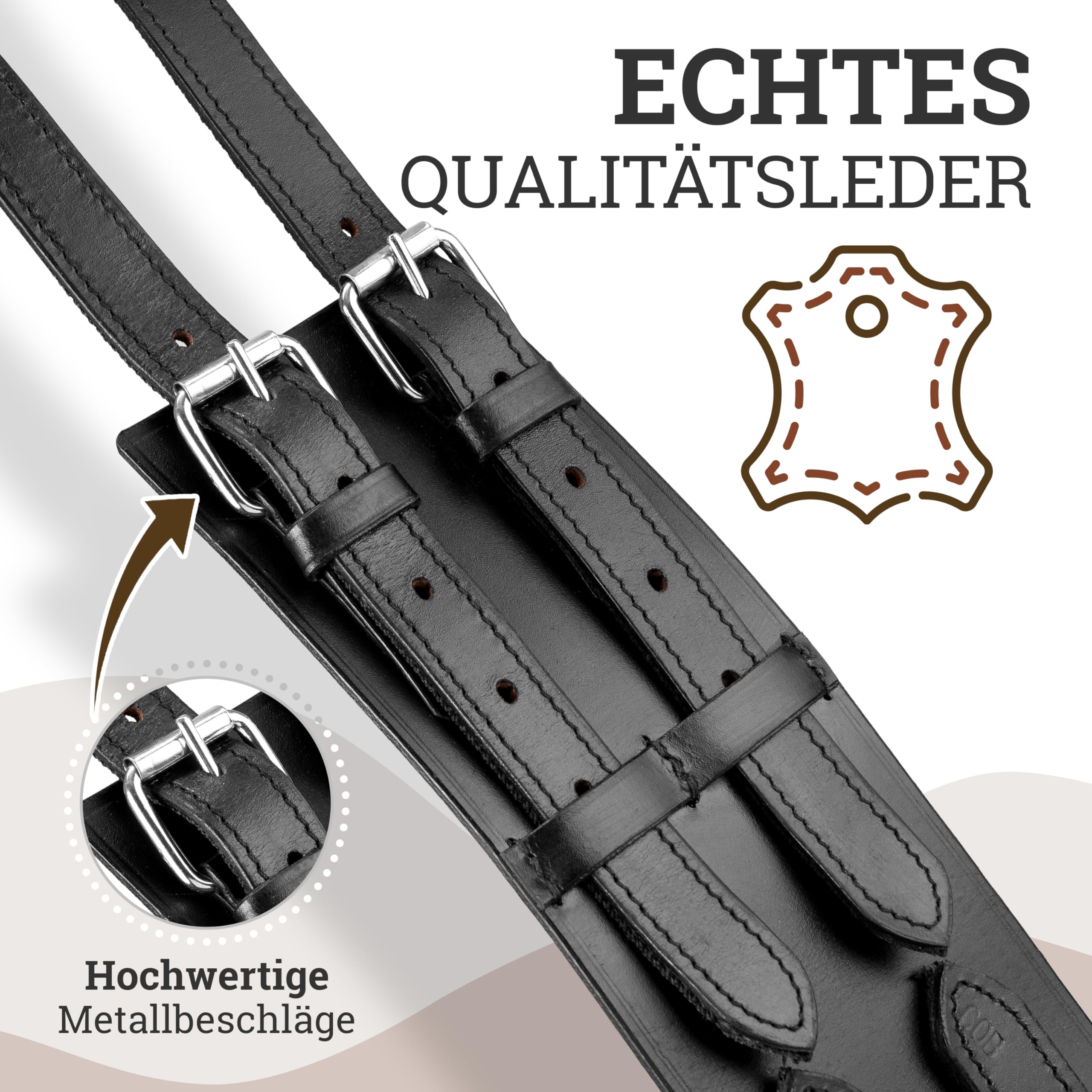 Esposita Voltigiergurt Hobby mit Beinschlaufen, festen Griffen mit Metallkern und breiter Wirbelsäulenfreiheit