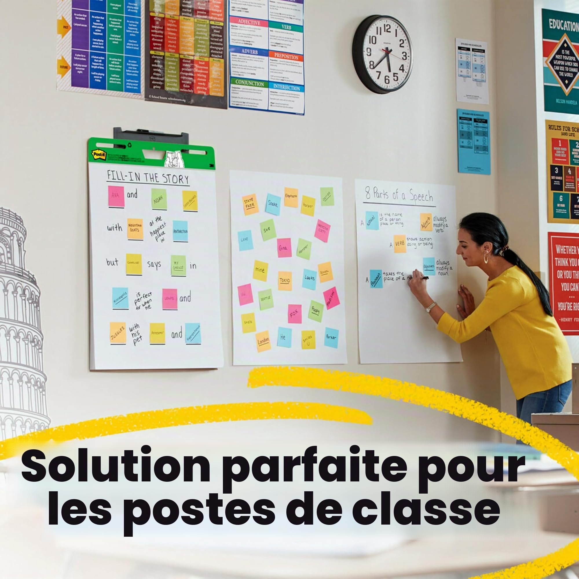 Post-it Super Sticky Meeting Charts, Recyclé, 2 Blocs, 30 Feuilles par Bloc, 63;5 cm x 76;2 cm, Couleur Blanche - Paperboard Adhésif Repositionnable pour Réunions et Sessions de Brainstorming