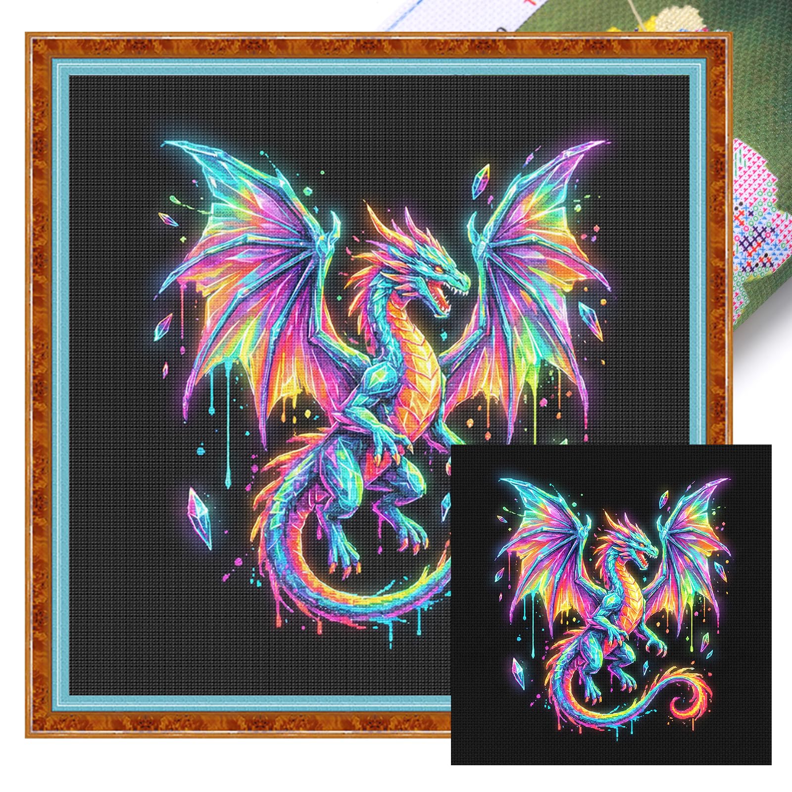 Animal Full 14CT Cross Stitch Horse Kit 11.81x11.81inch Needlework Embroidery Set for Beginners Home Decor