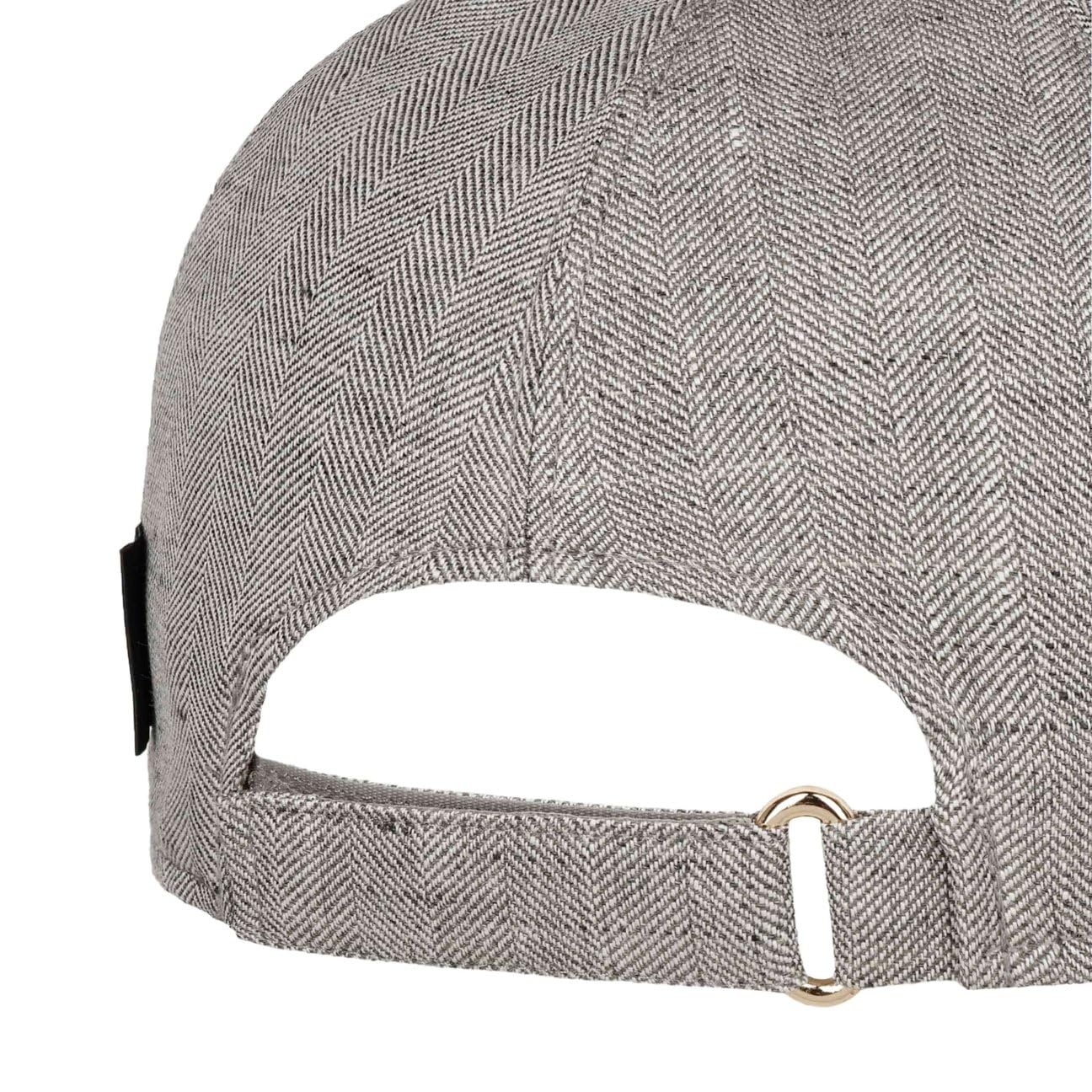 Borsalino Hiker Herringbone Cap Basecap czapka bejsbolówka lniana czapka bawełniana męska – Made in Italy z daszkiem, podszewką, zapięciem na rzepy