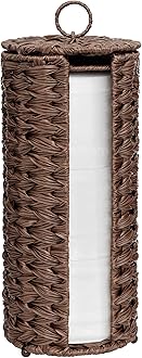 GRANNY SAYS Toilet Paper Storage Basket with Lid, Toilet Paper Holder Stand, Waterproof Organizer for Bathroom, Bathroom Baskets for 3 Mega Rolls, Brown