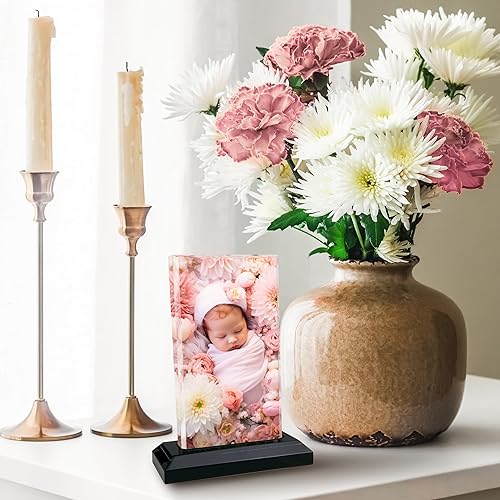 Miniatura 2 de Buy4Wall Impresión personalizada de cristal con soporte de madera, regalos personalizados para esposa y esposo, marco acrílico con forma