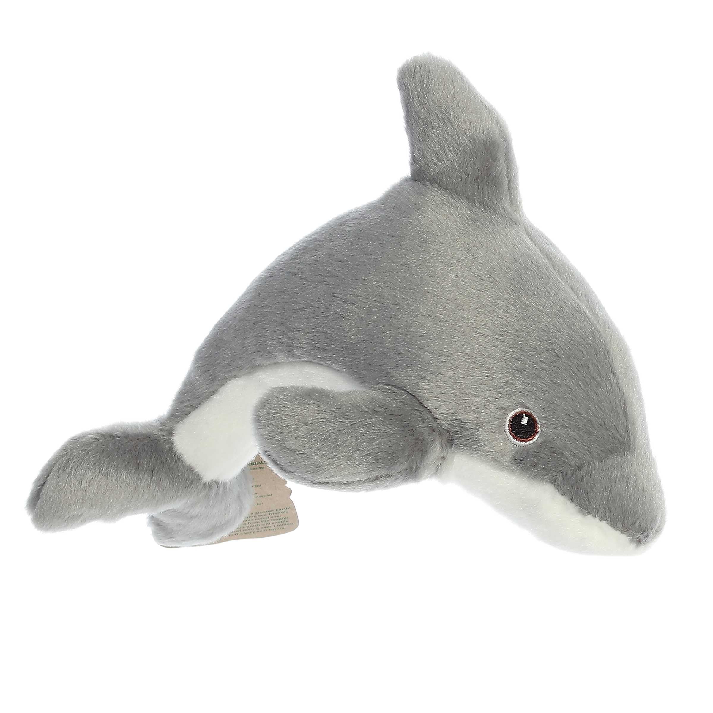 Aurora(r) Responsibly Made Eco Nation(tm) Eco Softies(tm) Dolphin Stuffed Animal - Ideal for Playtime Adventures - Perfect for Birthdays or Just Because - Grey 8 Inches - Image 3