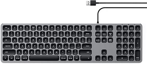 Satechi Aluminum USB Wired Keyboard with Numeric Keypad - Compatible with iMac Pro, iMac, 2018 Mac Mini, 2018 MacBook Pro/Air and MacOS Devices (English, Space Gray) - coolthings.us