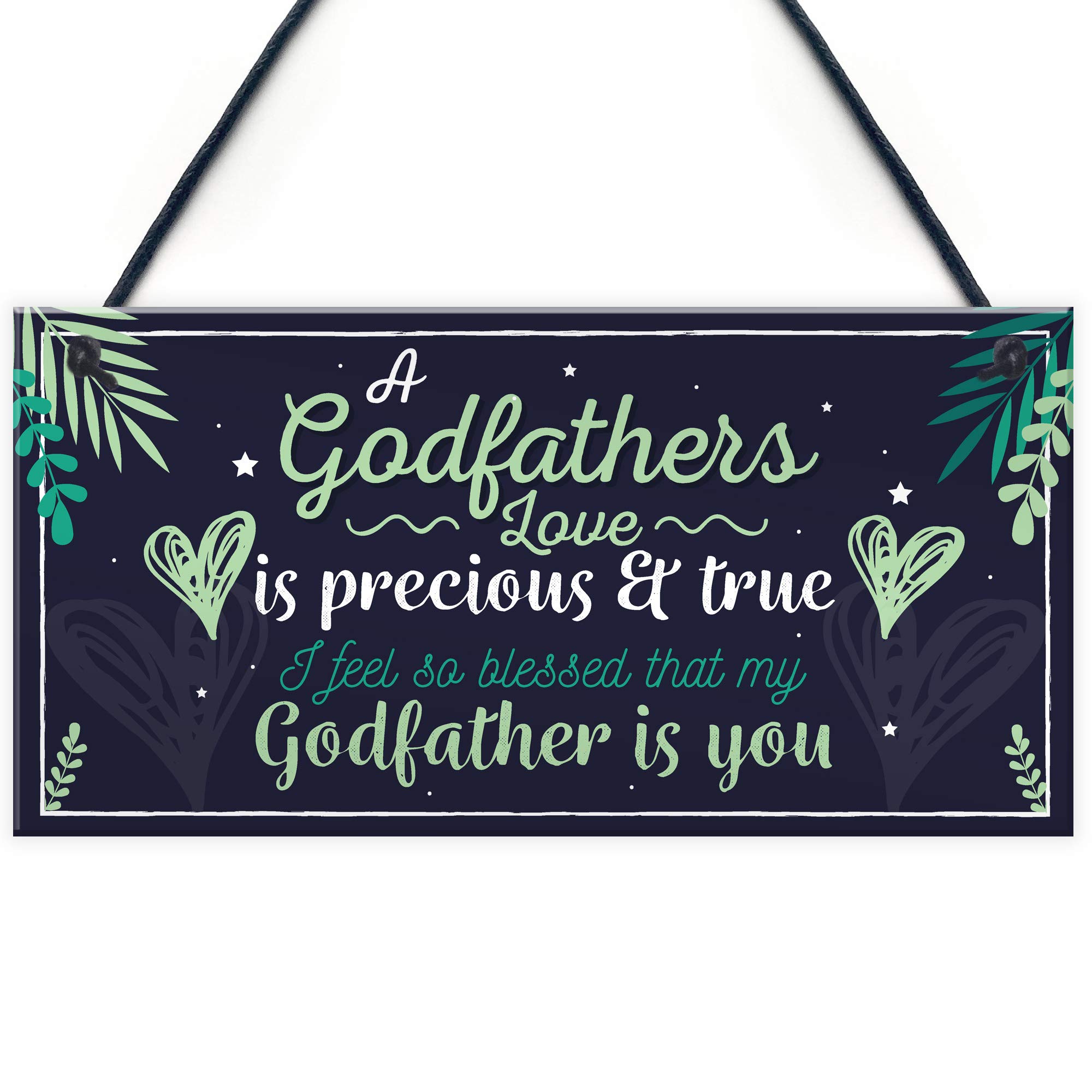 Red Ocean Godfather Godparent Gift Thank You Christening Grandparents Gift Hanging Sign Keepsake Present
