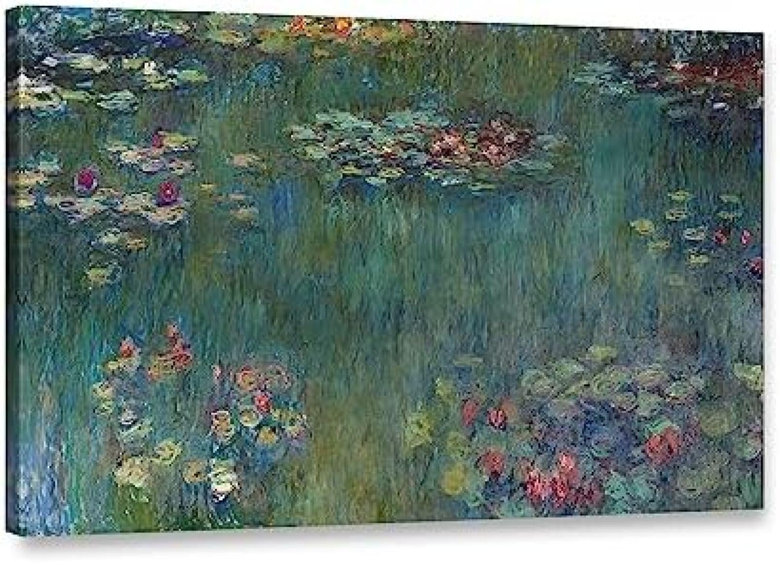 Amazon.co.jp: キャンバスプリント「睡蓮」有名な作品 フランス印象派 