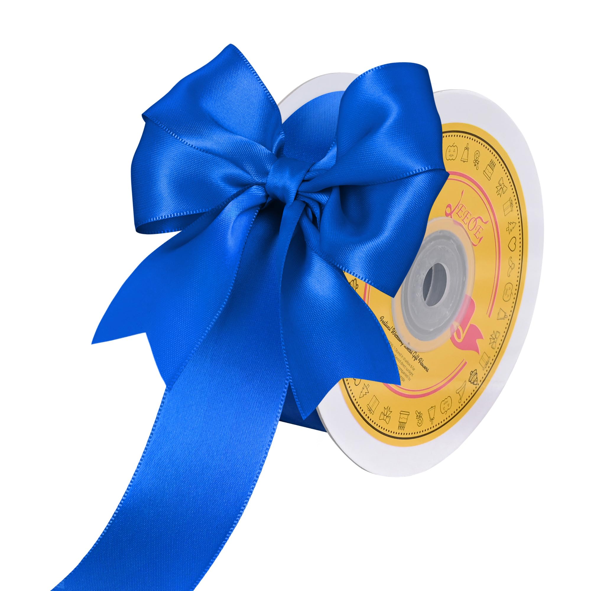 Double Face Royal Blue Satin Ribbon 1-1/2 inch X 25 Yards 100% Polyester Royal Blue Ribbon for Gift Wrapping Very Suitable for Weddings Party Hair Bow Invitation Decorations and More