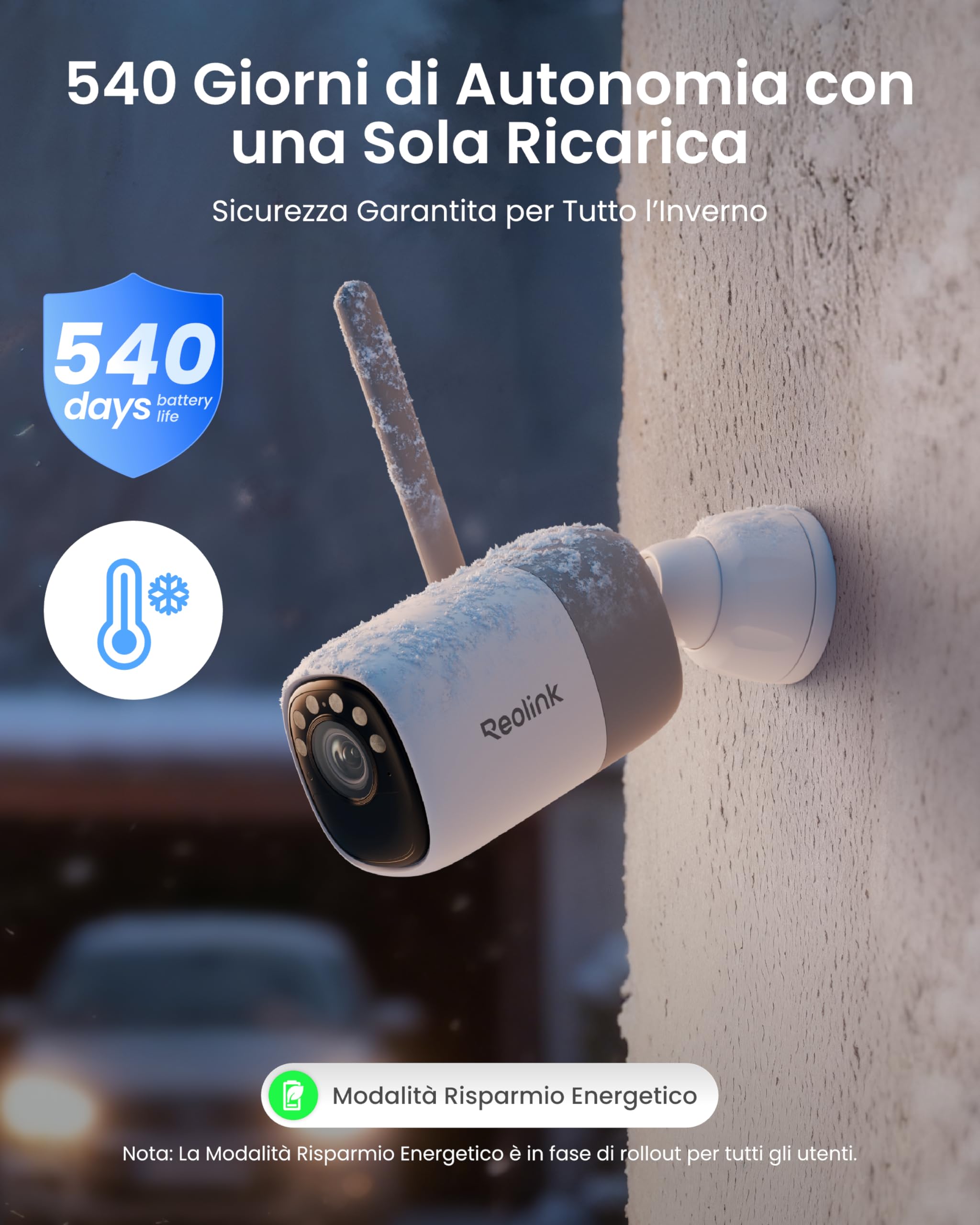 Reolink Altas, Telecamera WiFi Esterno Senza Fili 2K con Pannello Solare | Pre-registrazione, 4MP Visione Notturna ColorX, Batteria 20000mAh, AI Persone/Veicoli/Animali, 5GHz per Sorveglianza Esterna