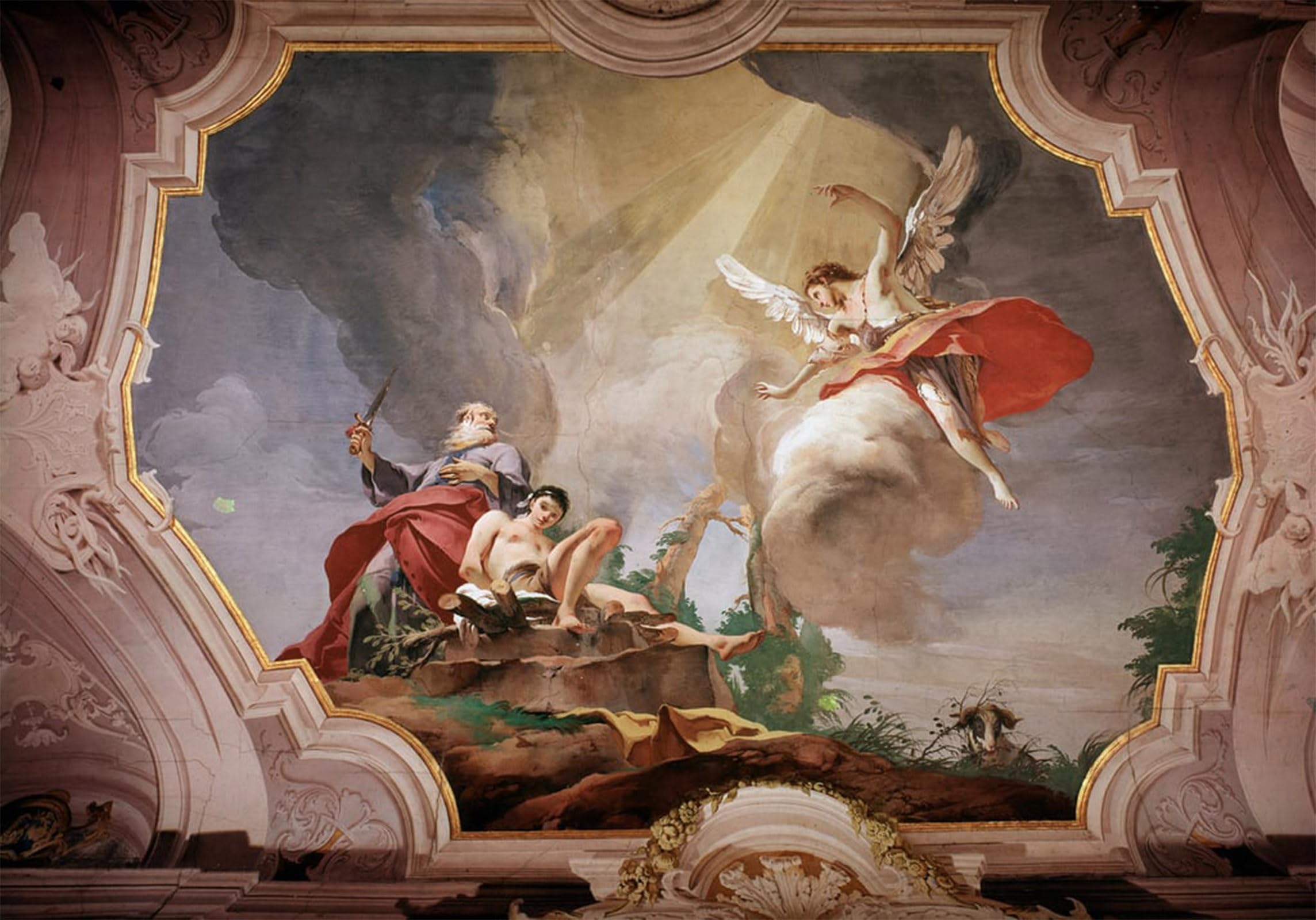 POSTERIIk Famous Modern Artwork Art Mural the Sacrifice of Isaac by Battista Tiepolo Oil Paintings Pictures for Home Decor 60x90cm