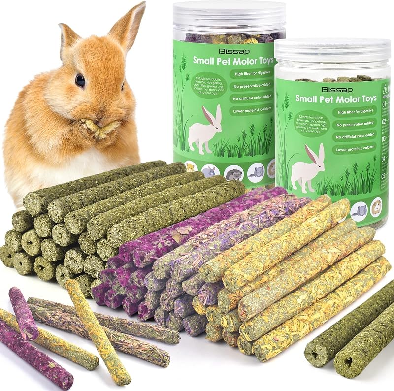 Brinquedos Mastigáveis para Coelhos Bissap com Feno Timothy e Flores Naturais, 76 Unidades