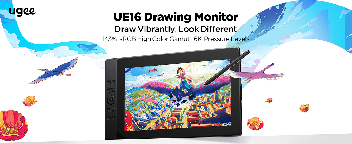 Amazon.com: UGEE 15.4 inch Drawing Tablet with Screen，143% sRGB