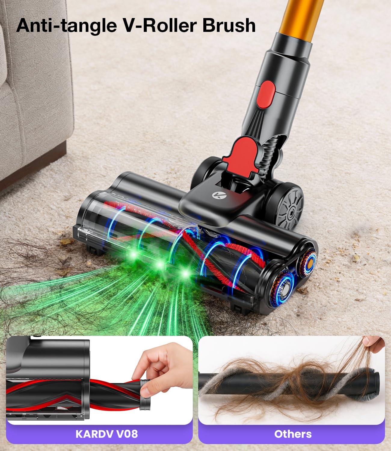 KQAHA Cordless Vacuum - 50KPA Powerful Suction -5