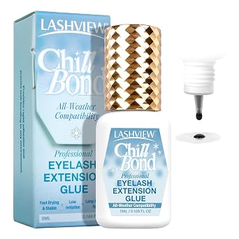 LASHVIEW Lash Cluster Glue Strong Hold, 3-4 Weeks Long-Lasting Waterproof & Low Irritation Includes DIY Lash Supplies, Easy at Home Removal5ml