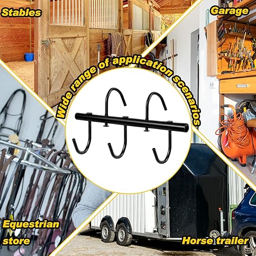 Miniatura 7 de Dunzy 2 soportes negros con ganchos giratorios, organizador portátil de ganchos para bridas, para colgar en la habitación y los accesorios de