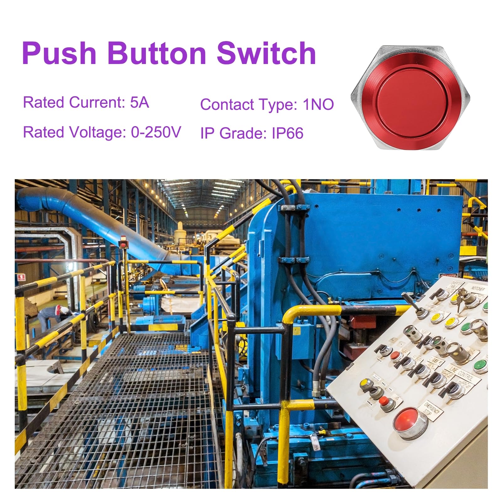 DMiotech 1 Pcs 19mm / 3/4" Push Button Switch - Image 3