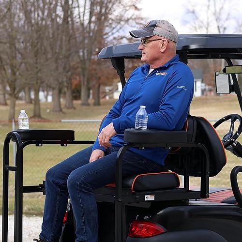 Miniatura 8 de Huskey Parts Company Reposabrazos traseros para carrito de golf, cojines negros con portavasos compatibles con EZGO Club CAR Yamaha