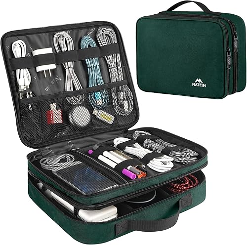 MATEIN Tech Organizer Estuche de viaje, organizador de cables grande resistente al agua para accesorios electrónicos, bolsa de transporte resistente