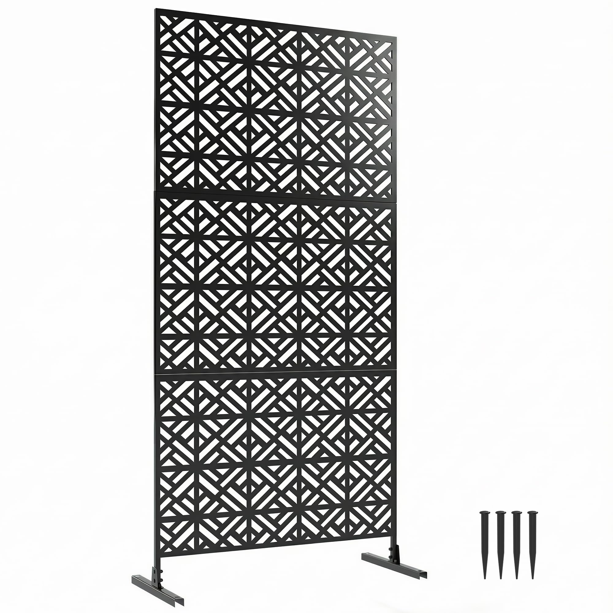 Outsunny Dekorativer Außensichtschutz 92x40x192cm Schwarz