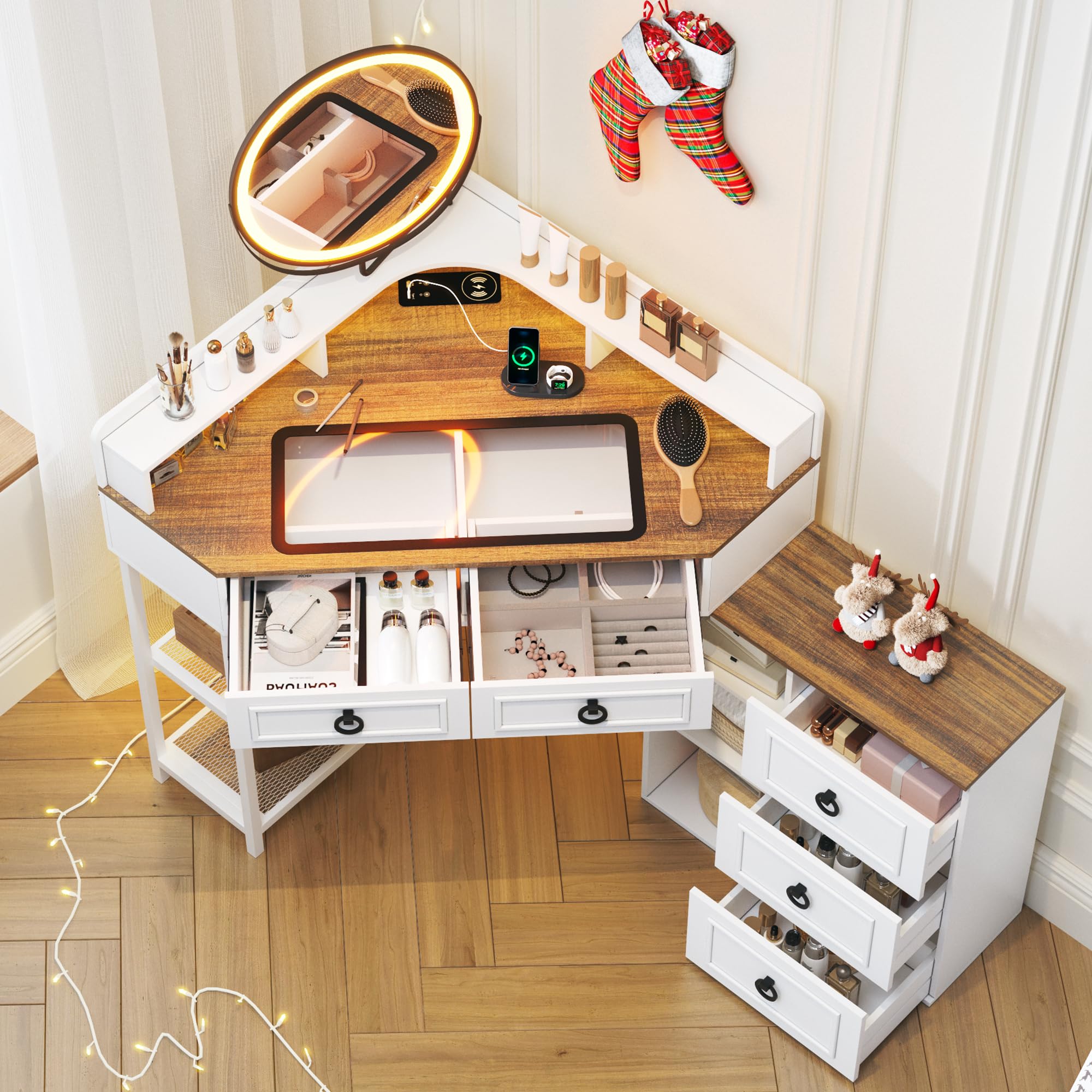 WOOVIVS Rotating Mirror Vanity