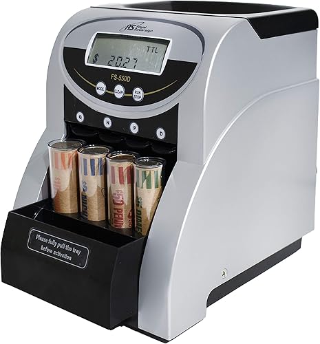 Miniatura 6 de Royal Sovereign Contadorclasificador eléctrico de monedas de 1 fila, tecnología antiatascos patentada, pantalla de conteo digital (FS-550D)