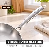 INQIBEE Set Poêles Inox 20/24/28/cm,avec 1 Couvercle,Induction - 5