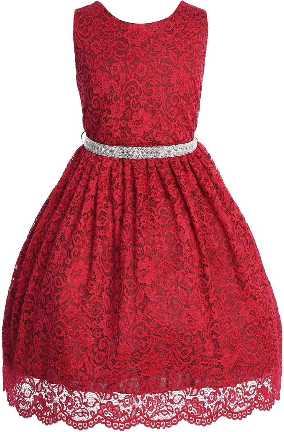iGirlDress Big Girl Stretch Lace Tulle Skirt Husky Plus Size Flower Girl Dress