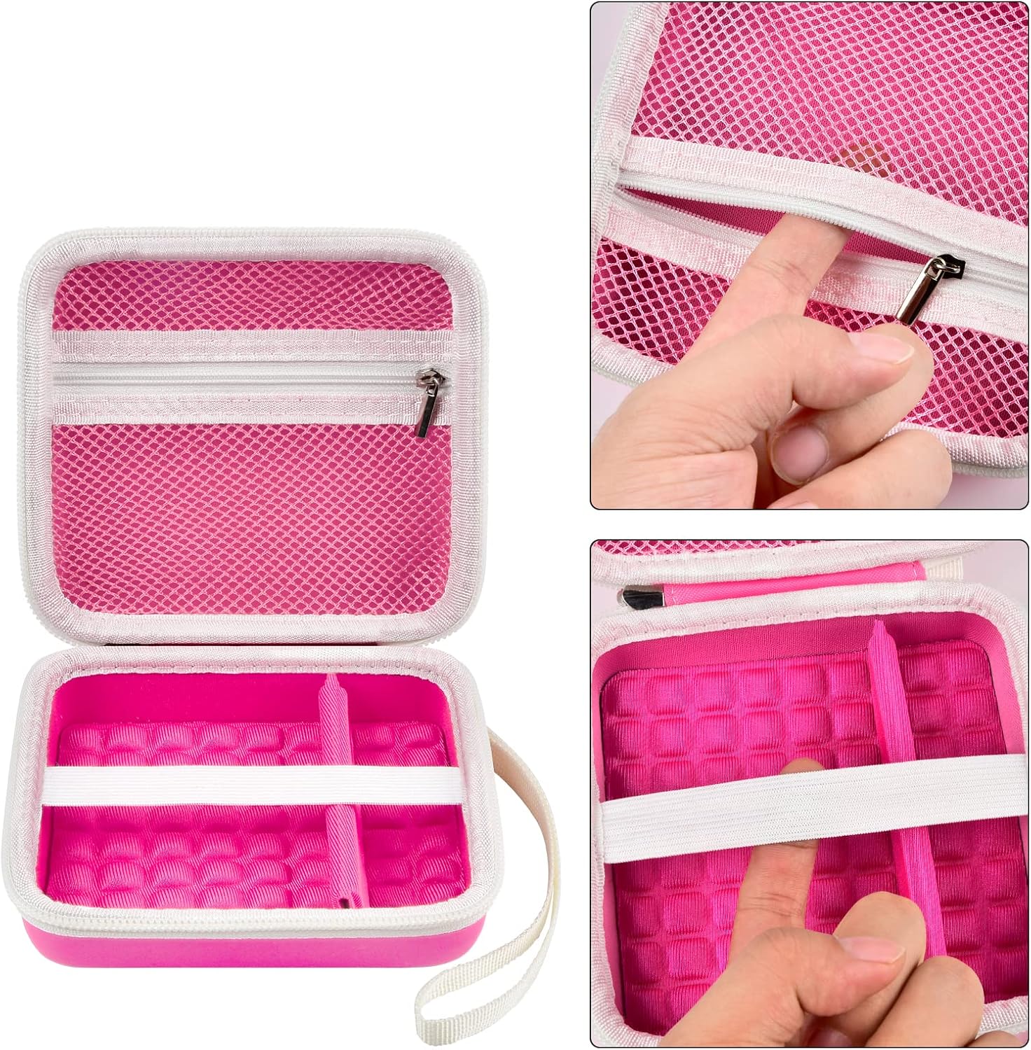 Kid Toy Camera Case for VTech Kidizoom Creator Cam Video Camera, Hard Travel Carrying Storage with Accessories Pocket - Pink