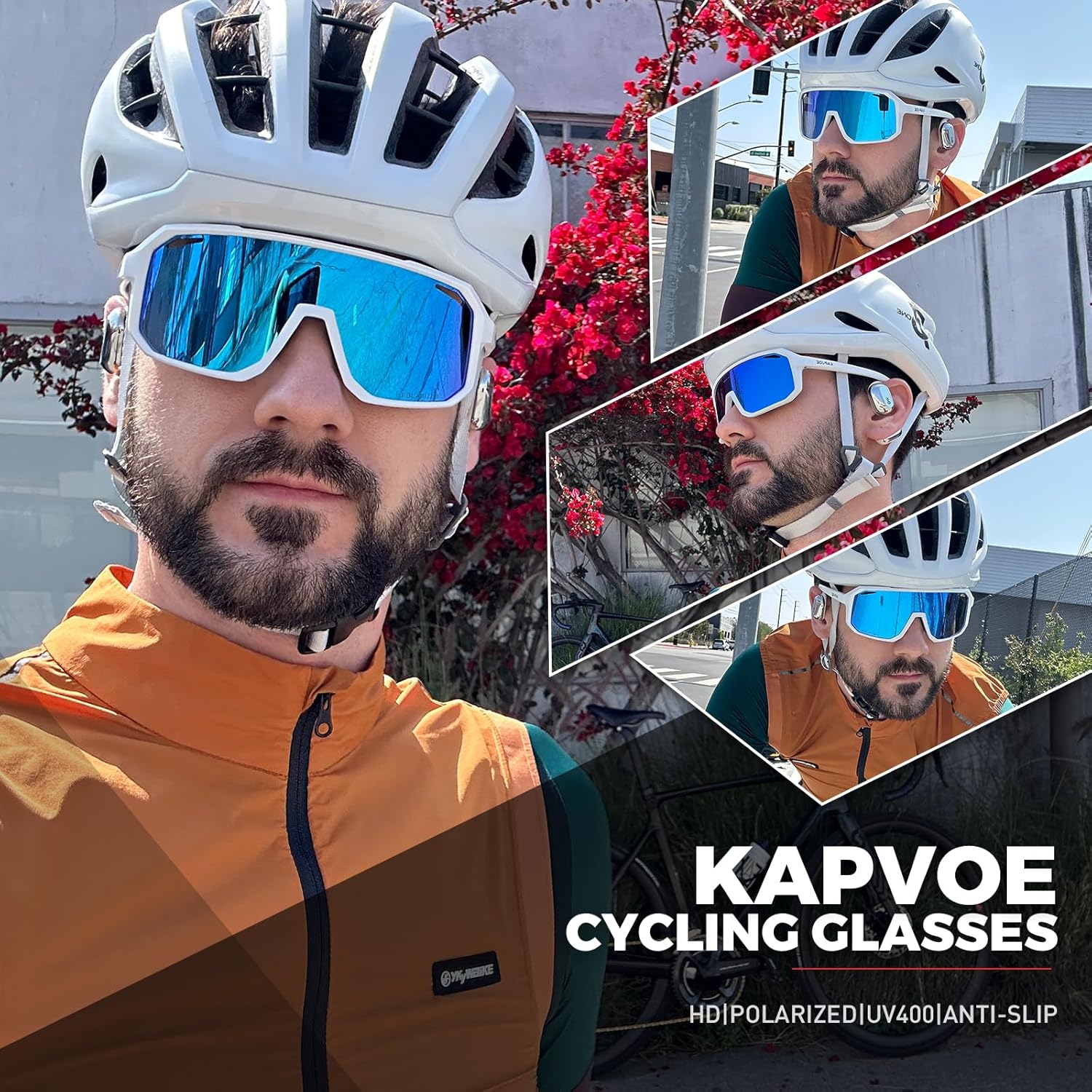 KAPVOE Polarized Cycling Glasses Sports Sunglasses, UV400 Running Fishing Baseball Glasses for Men Women K62 - Image 2