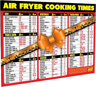 Air Fryer Cheat Sheet Magnet, Cooking Times & Temperature Guide 2026 Red
