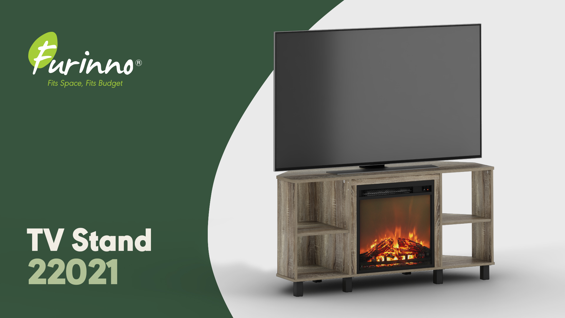 Watch Furinno 22021 Jensen Corner Fireplace TV Stand on Amazon Live