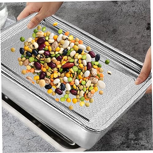 Miniatura 2 de Bandejas de germinación de plantas, 2 bandejas de germinación de acero inoxidable, bandeja de cultivo de brotes de frijoles rectangulares, kit de