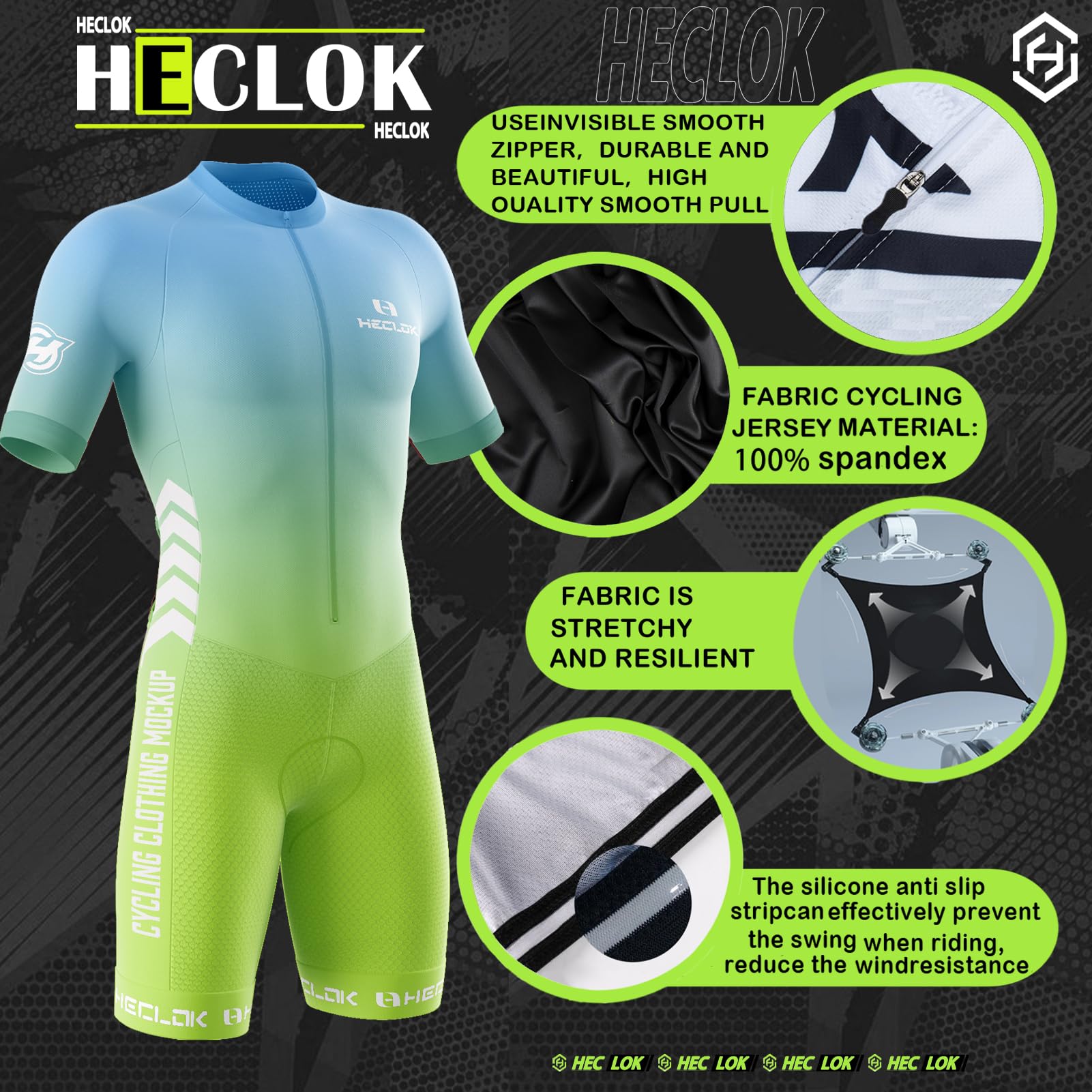 Combinaison de Triathlon rembourrée pour Homme Trisuit pour Homme-Séchage Rapide,Respirant - Trisuit pour la Natation,Le Cyclisme,la Course à Pied,Le Duathlon，vêtements de Cycliste