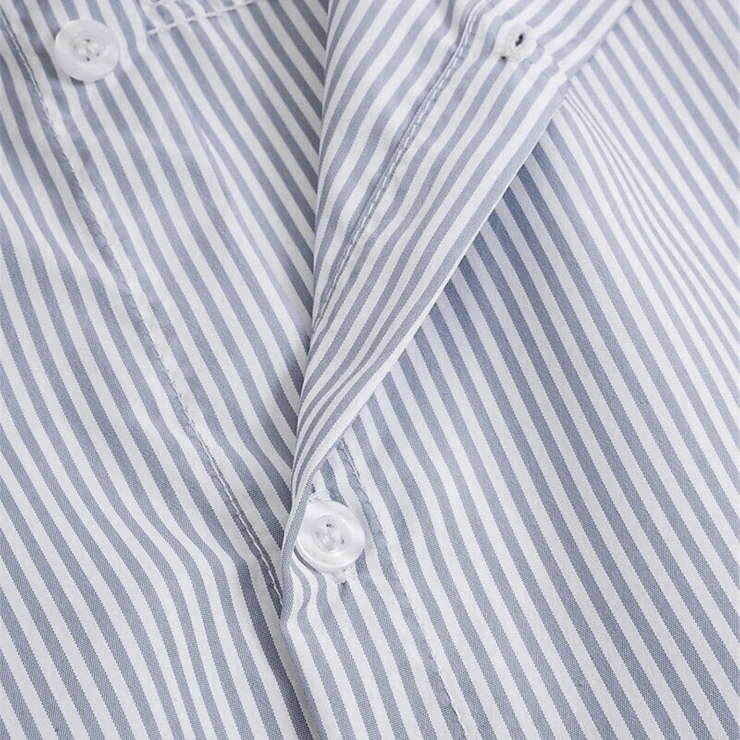 Long Sleeve Shirts for Men Casual Striped Band Collar Tshirts Lightweight Breathable Summer Holiday Beach Tops